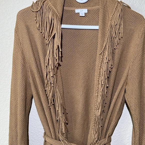 J Jill Cardigan Fringe Front Belted - Picture 3 of 7